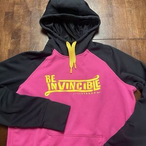 Nike Livestrong Pink Therma‎ Fit Be Invincible Hoodie Women's Large Livestrong